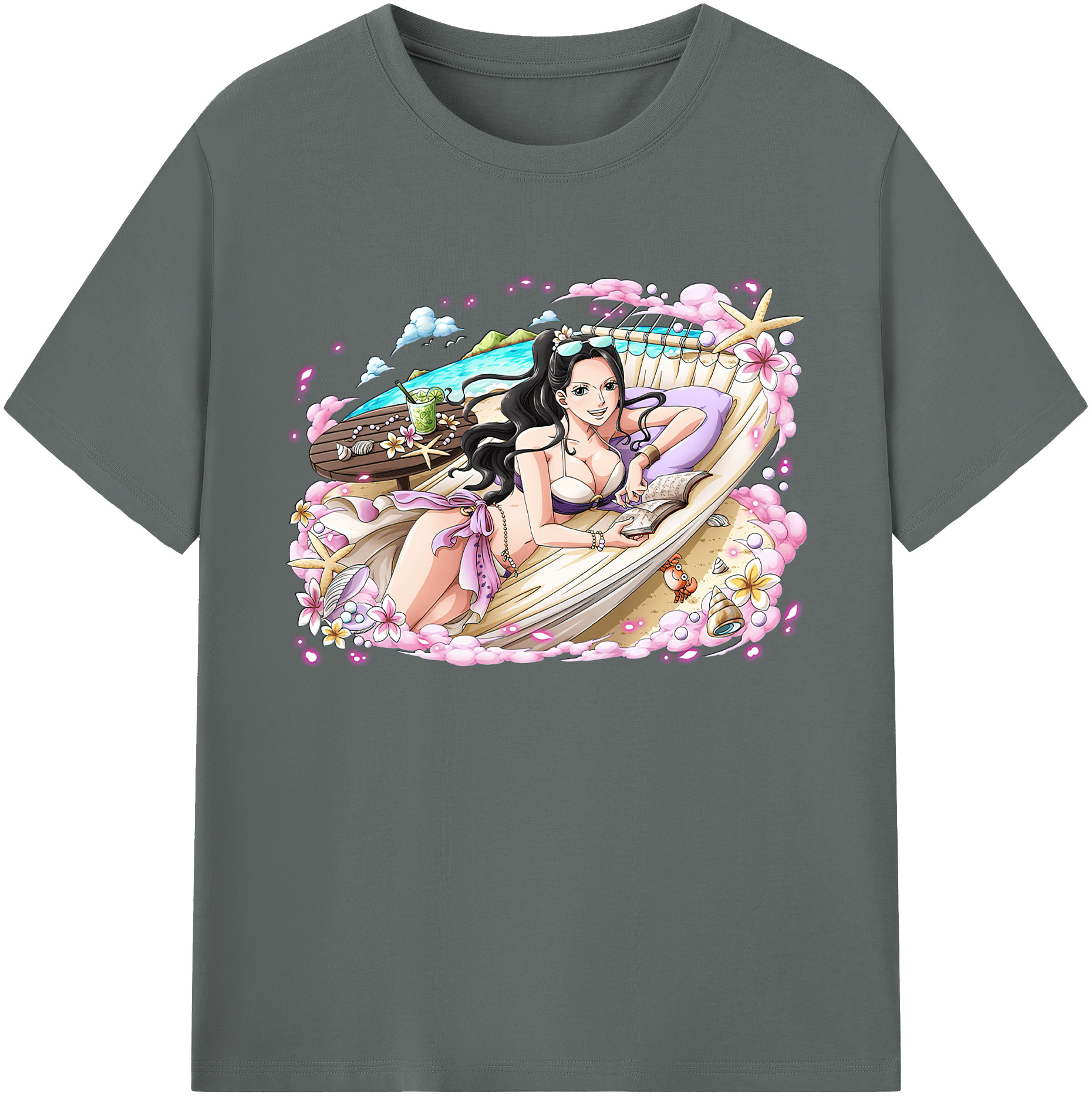 ワンピース ニコ・ロビン ONE PIECE Nico Robin 綿100％ メンズ半袖Tシャツ｜肌触りやわらか＆通気性